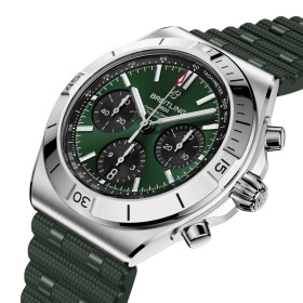 Montre Breitling Chronomat B01 42mm Automatique Cadran Vert Bracelet Caoutchouc