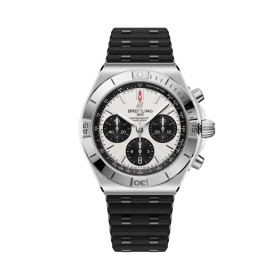 Montre Breitling Chronomat B01 42mm Automatique Cadran Blanc Bracelet Caoutchouc