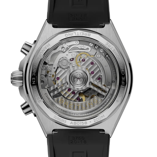 Montre Breitling Chronomat B01 42mm Automatique Cadran Blanc Bracelet Caoutchouc