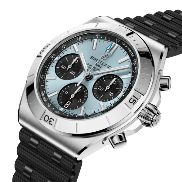 Montre Breitling Chronomat B01 Chronograph 42mm Automatique Cadran bleu glacier Bracelet Caoutchouc