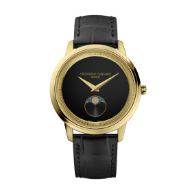 Montre Frederique Constant Classics Moneta Moonphase 37mm Quartz Cadran Noir Mat Phase De Lune