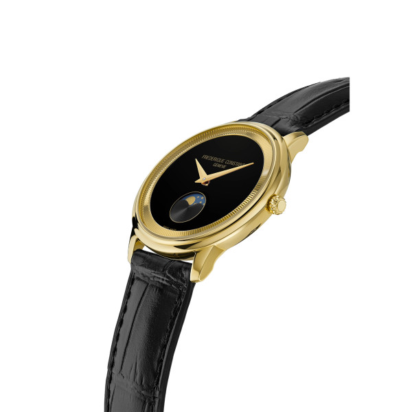 Montre Frederique Constant Classics Moneta Moonphase 37mm Quartz Cadran Noir Mat Phase De Lune
