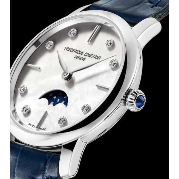 Montre Frederique Constant Slimline Ladies Moonphase Bracelet Métal