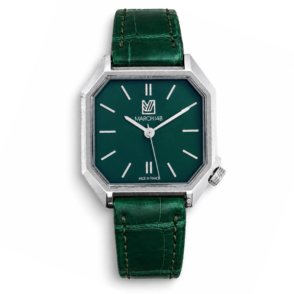 Montre Occasion March LA.B Lady Mansart Cadran Forest Bracelet Cuir Vert