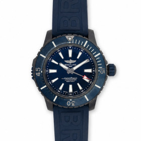 Montre Breitling Superocean Automatic 48 Cadran Bleu Bracelet Caoutchouc Bleu
