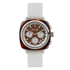 Montre Briston Clubmaster Regatta 42mm Méca-Quartz Cadran Bois Strié