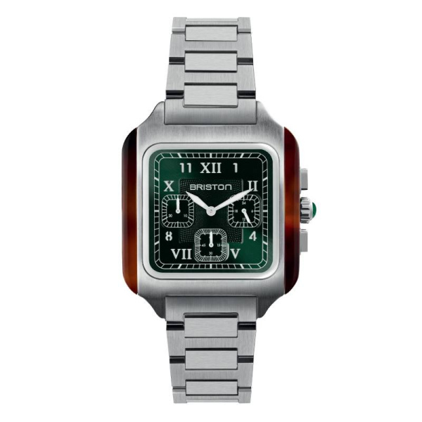 Montre Briston Streamliner Kennedy 38.5mm Quartz Chronographe Cadran Vert Soleillé