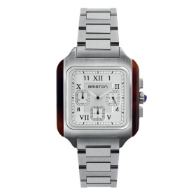 Montre Briston Streamliner Kennedy Chrono 38.5mm Quartz Cadran Blanc Soleillé
