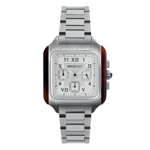 Montre Briston Streamliner Kennedy Chrono 38.5mm Quartz Cadran Blanc Soleillé