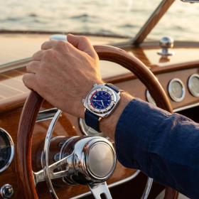 Montre Briston Clubmaster Legend Compressor 42mm Automatique Cadran Bleu