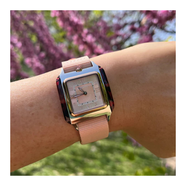 Montre Briston Streamliner Kennedy 30mm Quartz Cadran Guilloché Rose