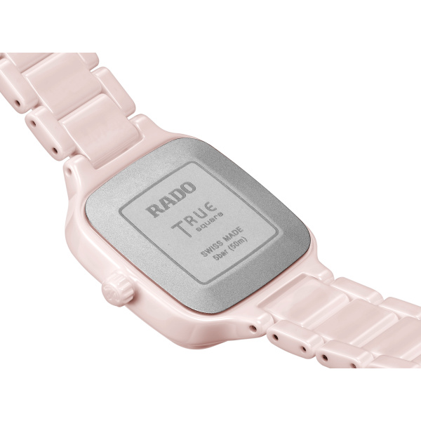 Montre Rado True Square Diamonds 29,2mm Quartz Cadran Nacre Blanche Diamants