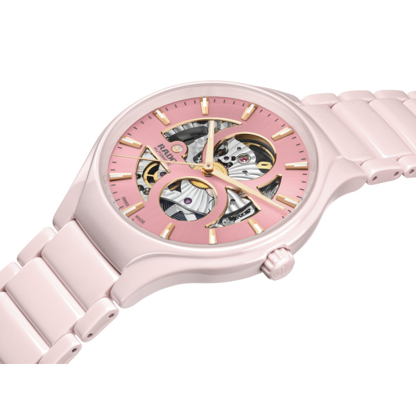 Montre Rado True Round Open Heart Limited Edition 40mm Automatique Cadran Rose Guilloché