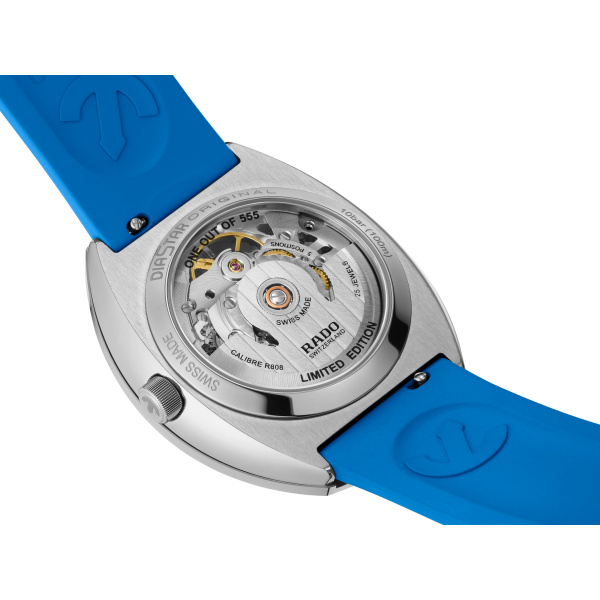 Montre Rado Diastar Original 38mm Automatique Squelette Cadran Annulaire Bleu