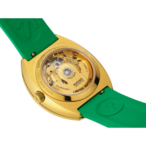 Montre Rado Diastar Original 38mm Automatique Squelette Cadran Annulaire Vert Édition Limitée