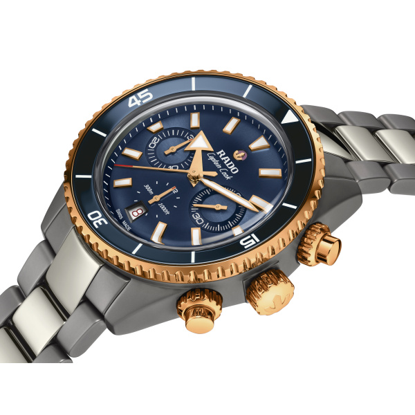 Montre Rado Captain Cook High-Tech Ceramic Chronograph 43mm Automatique Cadran Bleu