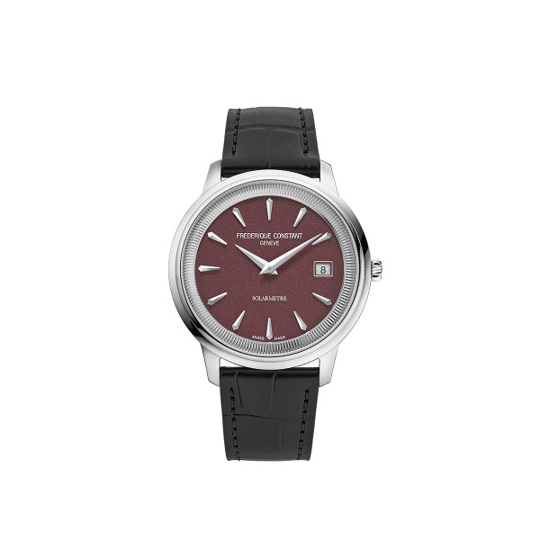 Montre Frédérique Constant Classics Moneta Solarmètre 39mm Solaire Cadran Bordeaux Grainé