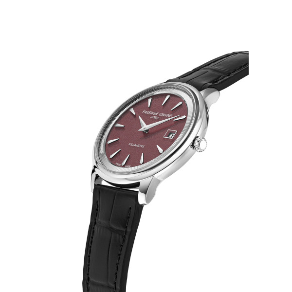 Montre Frédérique Constant Classics Moneta Solarmètre 39mm Solaire Cadran Bordeaux Grainé