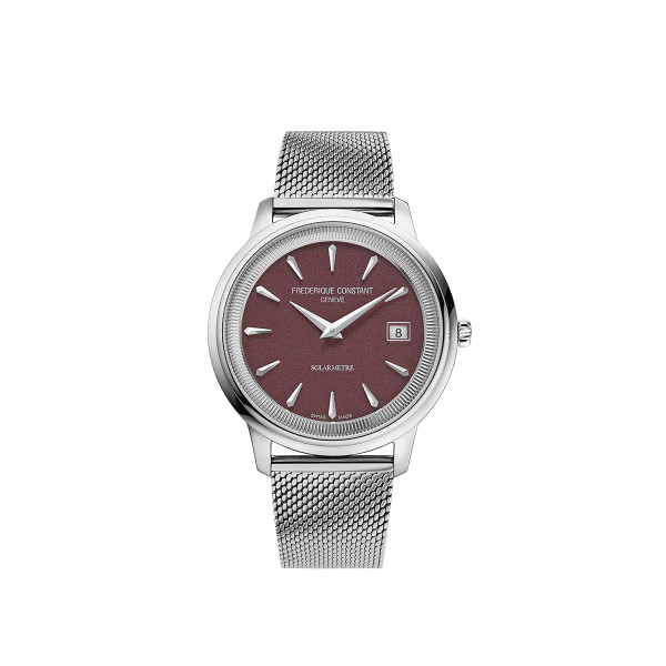 Montre Frédérique Constant Classics Moneta Solarmètre 39mm Solaire Cadran Bordeaux Grainé