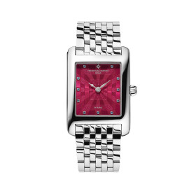 Montre Frédérique Constant Classics Carrée Ladies By Felipao 36mm Quartz Cadran Rose Damier Swarovski