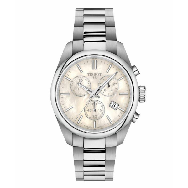 Montre Tissot PR 100 Chronographe 36mm Quartz Cadran Nacré Satiné