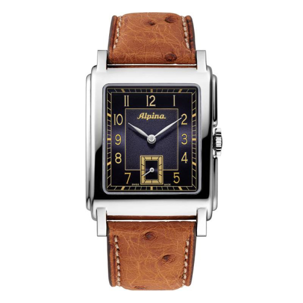 Montre Alpina Heritage Carrée 32.5x39mm Automatique Cadran Bleu Mat