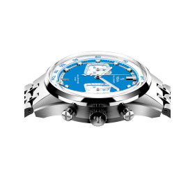 Montre Yema Rallygraf Meca Quartz Alpine Cup Series Cadran Bleu Chrono Blanc