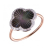 Bague Morganne Bello Lumière Nacre Grise Diamants Or Rose