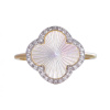 Bague Morganne Bello Lumière Nacre Blanche Diamants Or Jaune