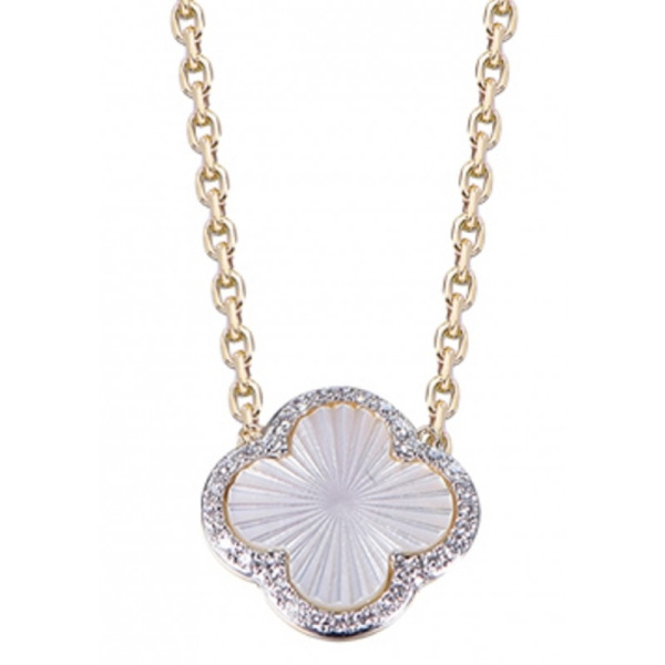 Collier Morganne Bello Lumière Nacre Blanche Or Jaune