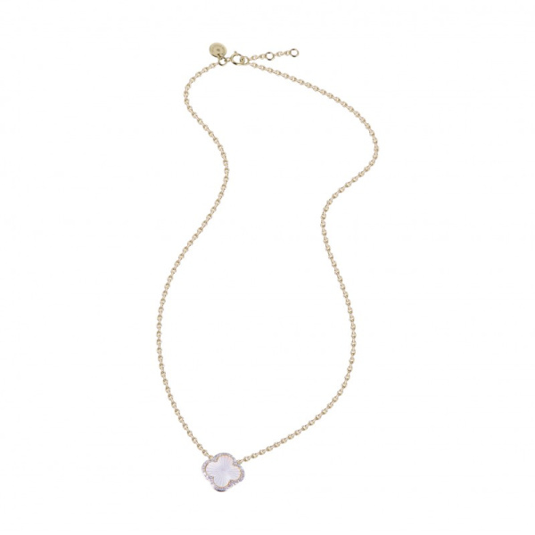 Collier Morganne Bello Lumière Nacre Blanche Or Jaune