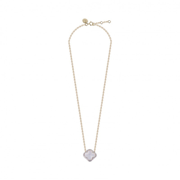 Collier Morganne Bello Lumière Nacre Blanche Or Jaune