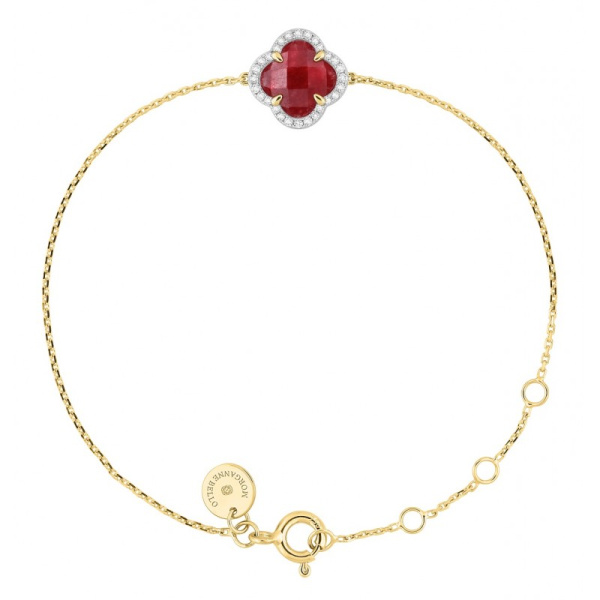 Bracelet Morganne Bello Victoria Mini Quartz Rouge Diamants Or Jaune