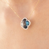 Collier Morganne Bello Victoria Topaze Blue London Grand Modèle Or Jaune