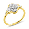 Bague Morganne Bello Trèfle Serti Diamants Blancs Or Jaune