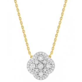 Collier Morganne Bello Trèfle Diamants Or Jaune Grand Modèle