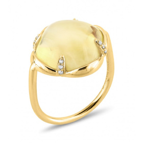 Bague Morganne Bello Songe Citrine Diamants Or Jaune