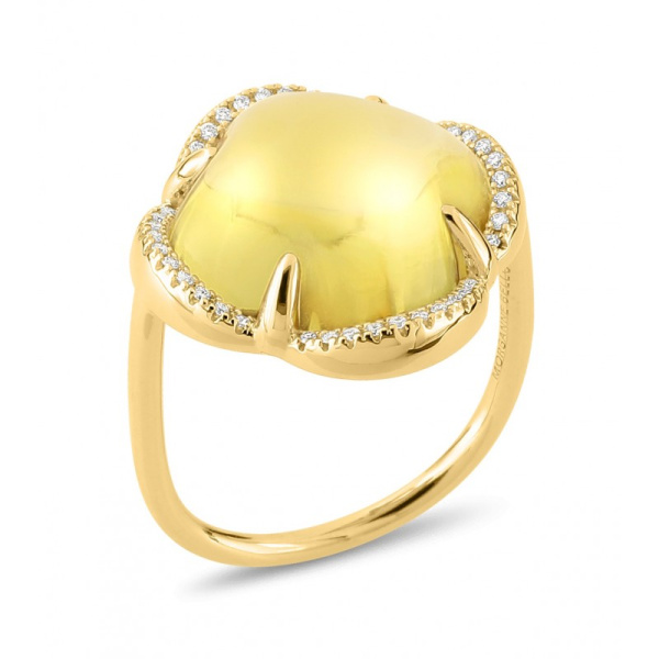 Bague Morganne Bello Songe Citrine Entourage Diamants Or Jaune