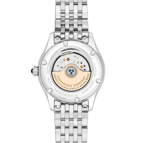 Montre Frederique Constant Classics 36mm Automatique Cadran Opale Bleue Index Diamants