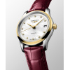 Montre Longines Master Collection 34mm Automatique Cadran Nacre Bracelet Alligator Bordeaux