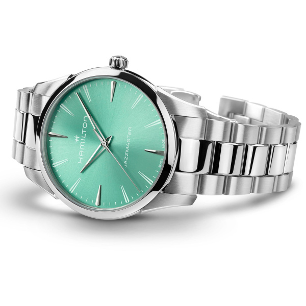 Montre Hamilton Jazzmaster 40mm Quartz Cadran Bleu Turquoise