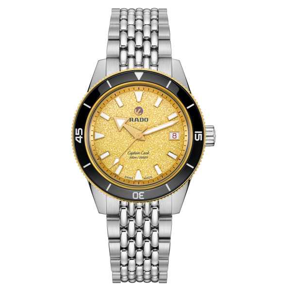 Montre Rado Captain Cook 39mm Automatique Cadran Doré Effet Poudre De Diamant