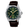 Montre Seiko Prospex Alpinist GMT HBC007 Cadran Vert Bracelet Cuir Brun
