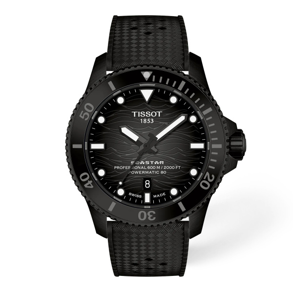 Montre Tissot Seastar 2000 Powermatic 80 44 mm PVD Noir Cadran Gris