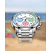 Montre NORQAIN Freedom Chrono 40mm Enjoy Life Sprinkles Bleu Caoutchouc Blanc