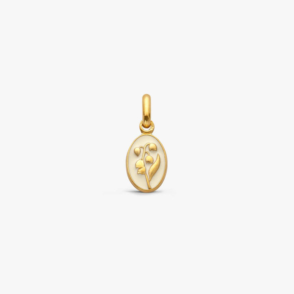Pendentif Arthus Bertrand muguet or jaune ivoire 10 mm polie