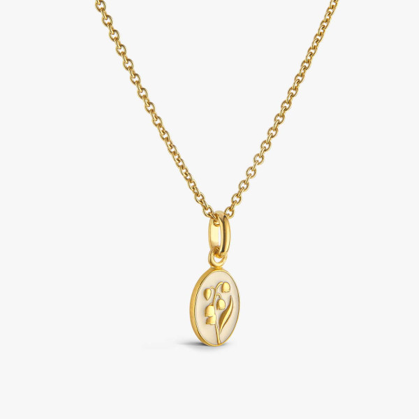 Pendentif Arthus Bertrand muguet or jaune ivoire 10 mm polie