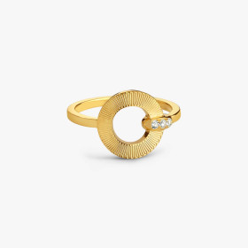 Bague Arthus Bertrand Ruban or jaune & diamants polie