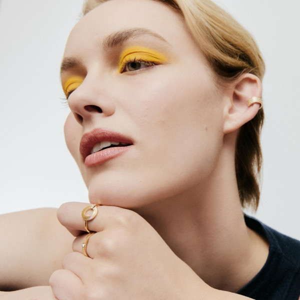 Bague Arthus Bertrand Ruban or jaune & diamants polie