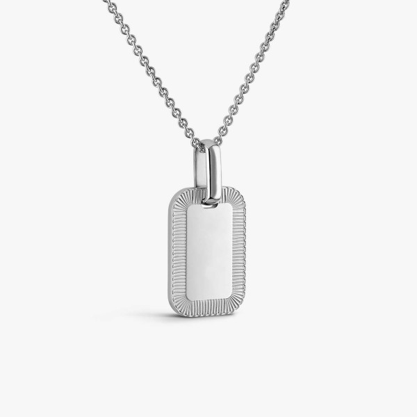 Pendentif Arthus Bertrand tag Ruban argent polie rhodiée